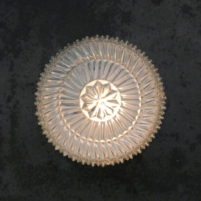 mid century round clear glass sconces flush mount 6