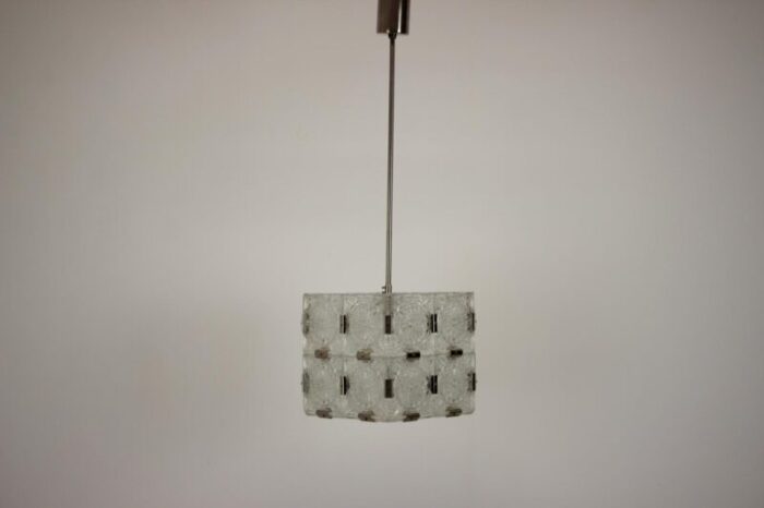 mid century square clear glass pendant attributed to kamenicky senov 1960s 6