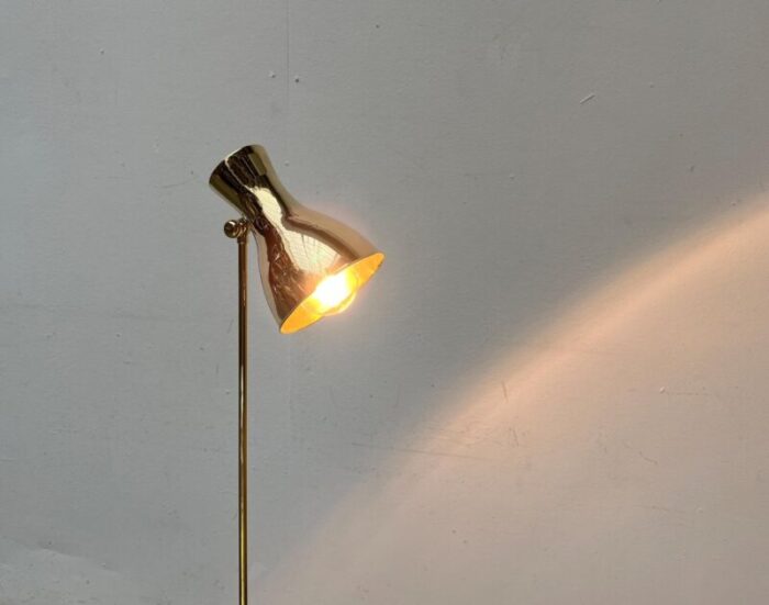 mid century swiss brass minimalist floor lamp by dieter schulz for wohnbedarf ag 1950s 13