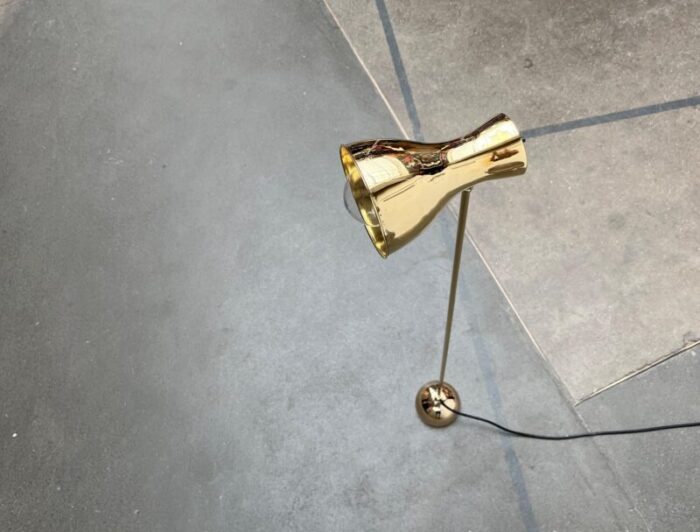 mid century swiss brass minimalist floor lamp by dieter schulz for wohnbedarf ag 1950s 14