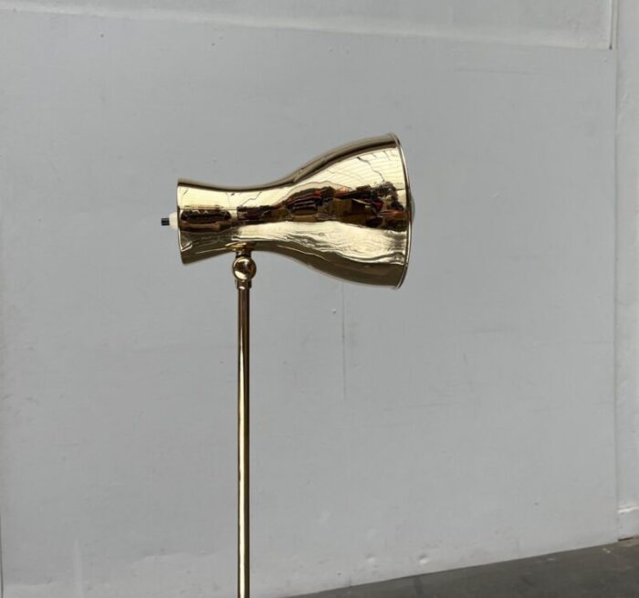 mid century swiss brass minimalist floor lamp by dieter schulz for wohnbedarf ag 1950s 18