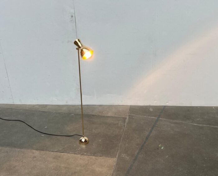 mid century swiss brass minimalist floor lamp by dieter schulz for wohnbedarf ag 1950s 27