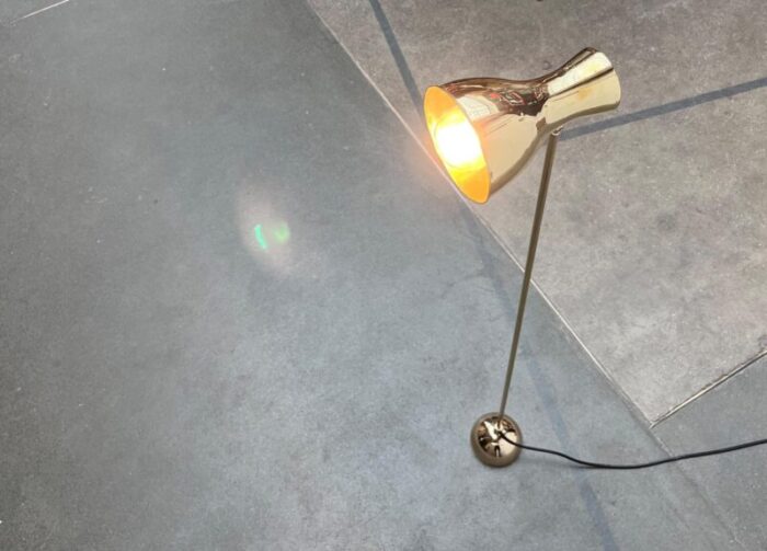 mid century swiss brass minimalist floor lamp by dieter schulz for wohnbedarf ag 1950s 3