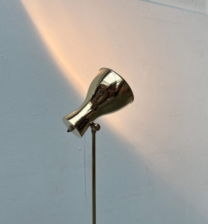 mid century swiss brass minimalist floor lamp by dieter schulz for wohnbedarf ag 1950s 32