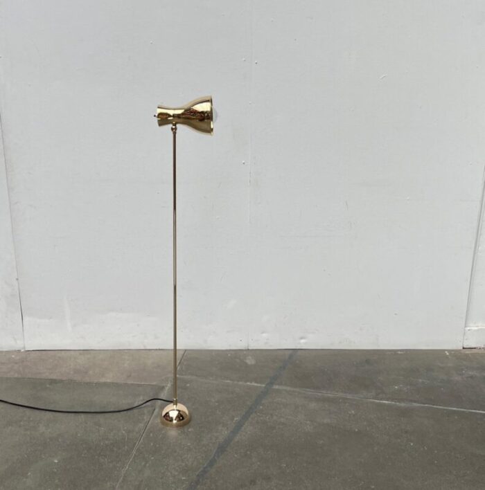 mid century swiss brass minimalist floor lamp by dieter schulz for wohnbedarf ag 1950s 7