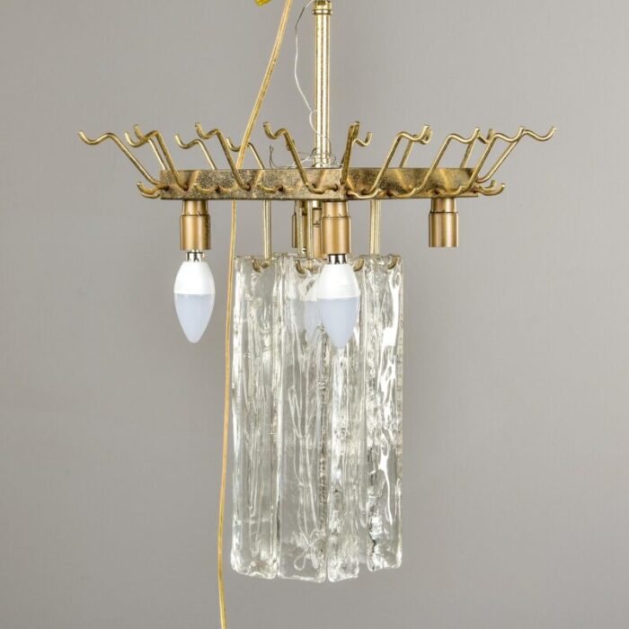 mid century three tiered murano glass pendant fixture 0262