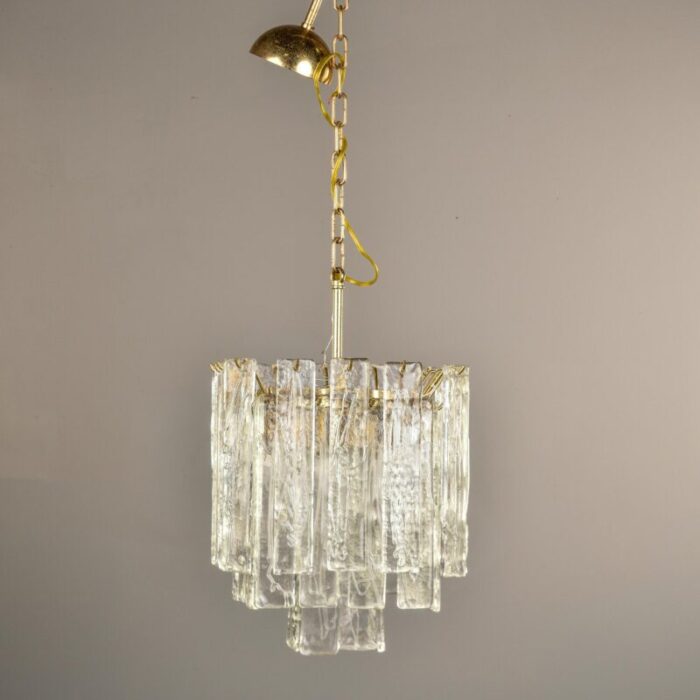 mid century three tiered murano glass pendant fixture 0770