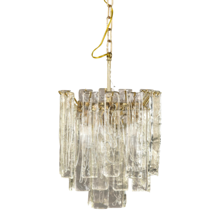 mid century three tiered murano glass pendant fixture 1450