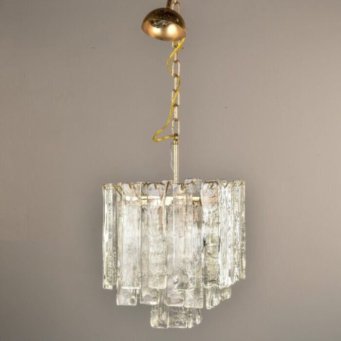 mid century three tiered murano glass pendant fixture 7848