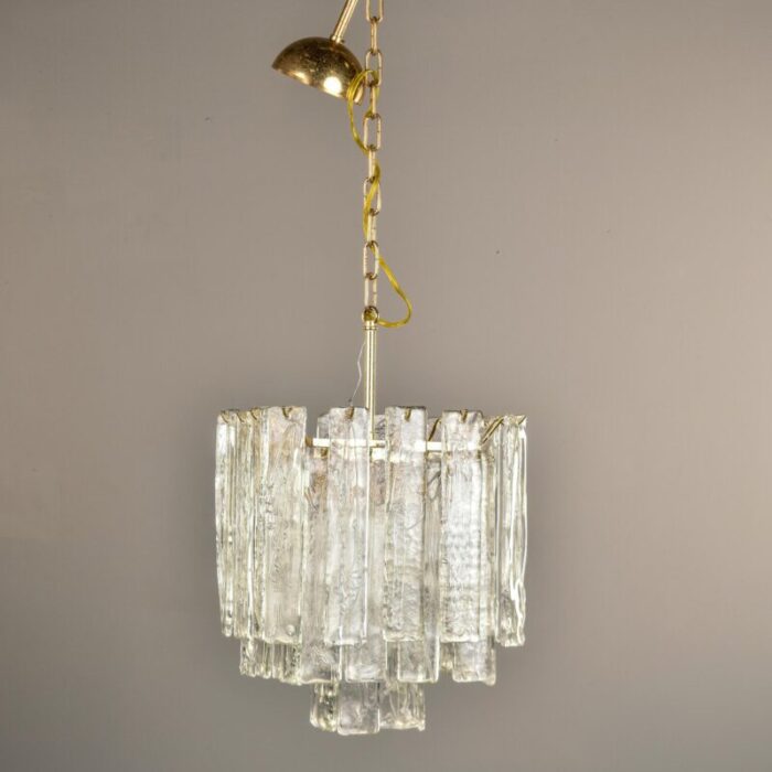 mid century three tiered murano glass pendant fixture 8652