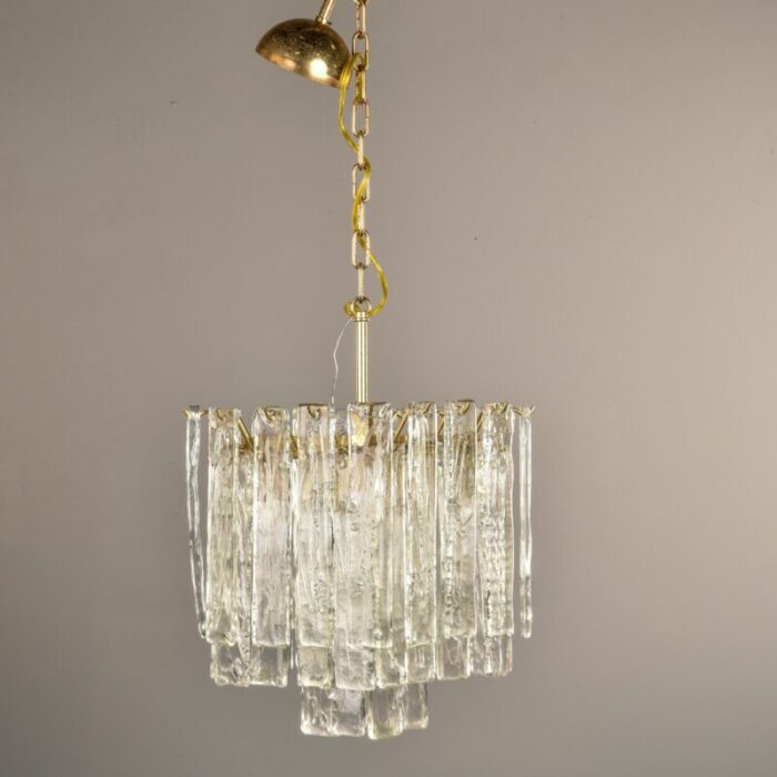 mid century three tiered murano glass pendant fixture 9125