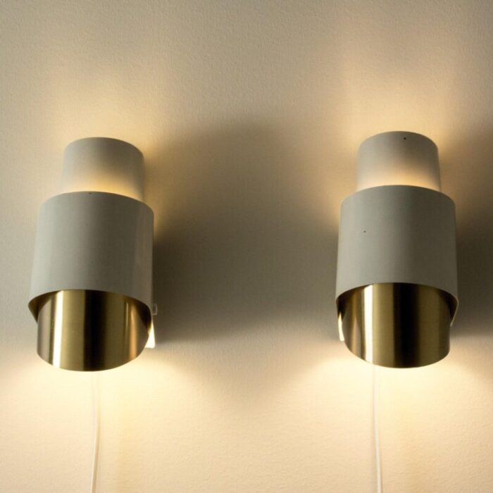 mid century wall lights by hans agne jakobsson 1960s set of 2 4