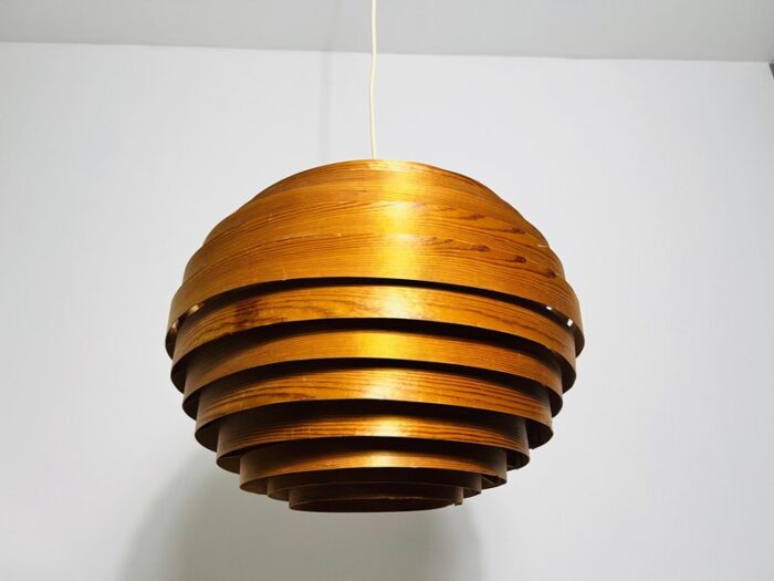 mid century wooden pendant lamp by hans agne jakobsson 1960s 2