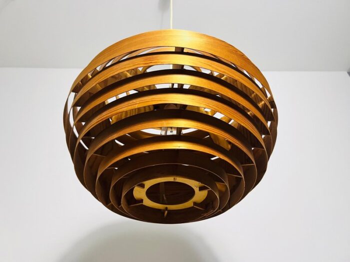 mid century wooden pendant lamp by hans agne jakobsson 1960s 6