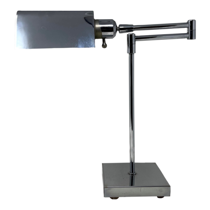 midcentury modern koch and lowy style chrome articulating desk lamp 6202