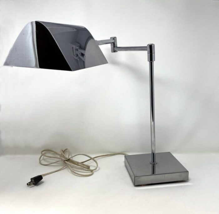 midcentury modern koch and lowy style chrome articulating desk lamp 7205