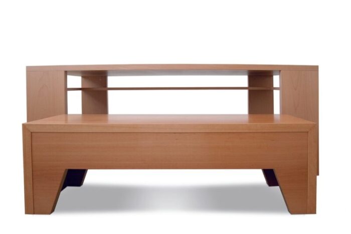 minimalist european handmade bench in lined beech by maria vidali 2