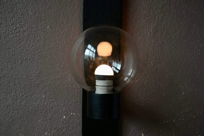 minimalist modern wall light glass and metal ball lighting fixture 1980s 2