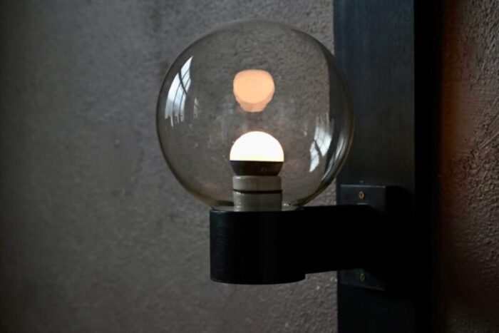 minimalist modern wall light glass and metal ball lighting fixture 1980s 7