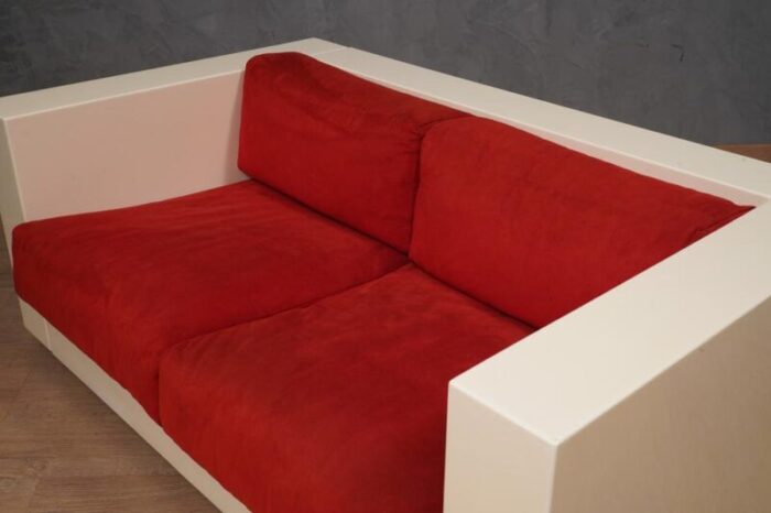 mod saratoga white and red sofa by massimo vignelli 1964 1319