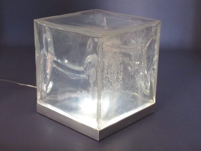 modern sturm und plastic ice effect cube table lamp 1990s 1