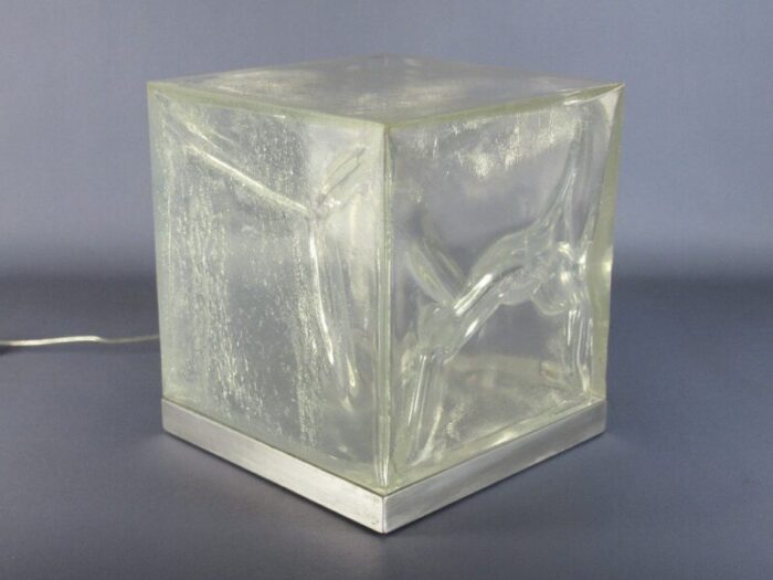 modern sturm und plastic ice effect cube table lamp 1990s 2