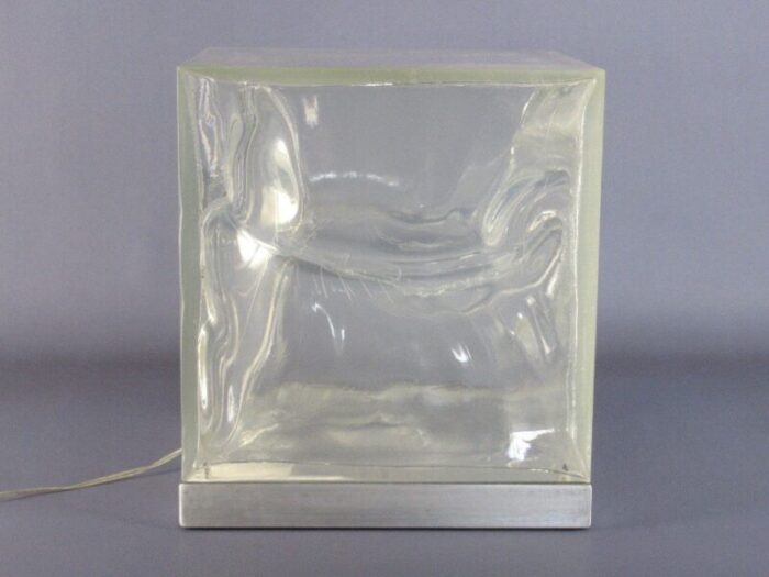 modern sturm und plastic ice effect cube table lamp 1990s 3