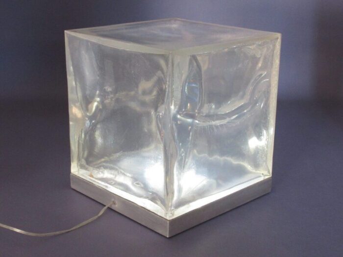 modern sturm und plastic ice effect cube table lamp 1990s 5