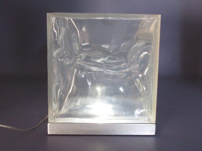 modern sturm und plastic ice effect cube table lamp 1990s 6