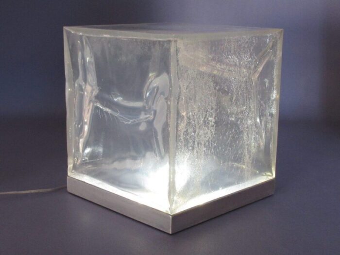 modern sturm und plastic ice effect cube table lamp 1990s 7