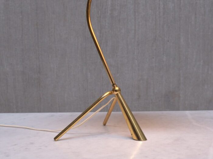 modern swedish sculptural tripod desk lamp in brass 1950s 10