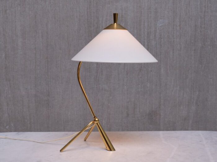 modern swedish sculptural tripod desk lamp in brass 1950s 14