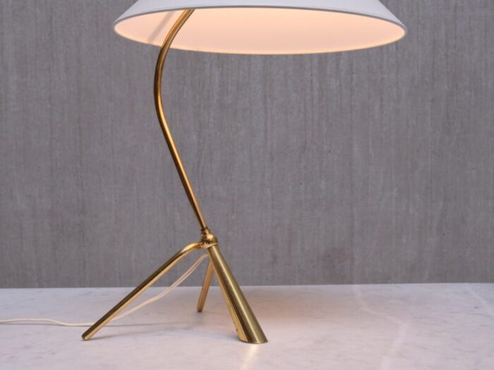 modern swedish sculptural tripod desk lamp in brass 1950s 9