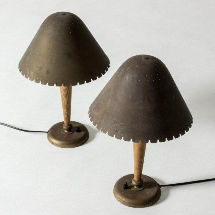 modernist table lamps from boehlmarks 1940s set of 2 3