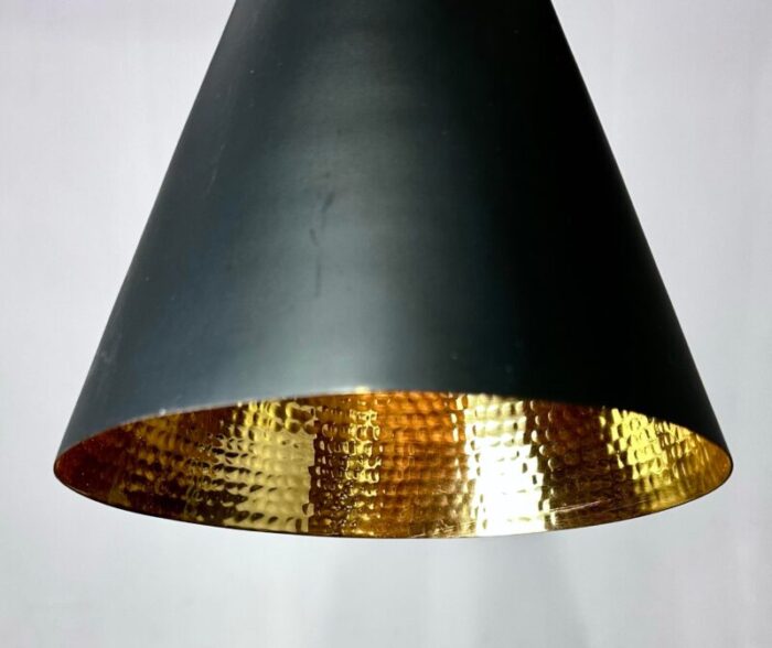 modernist tom dixon beat tall pendant light in black brass 5760