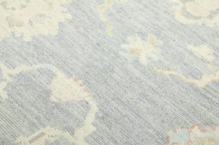 moon mist gray field multicolor handwoven turkish oushak rug 71 x 10 5485