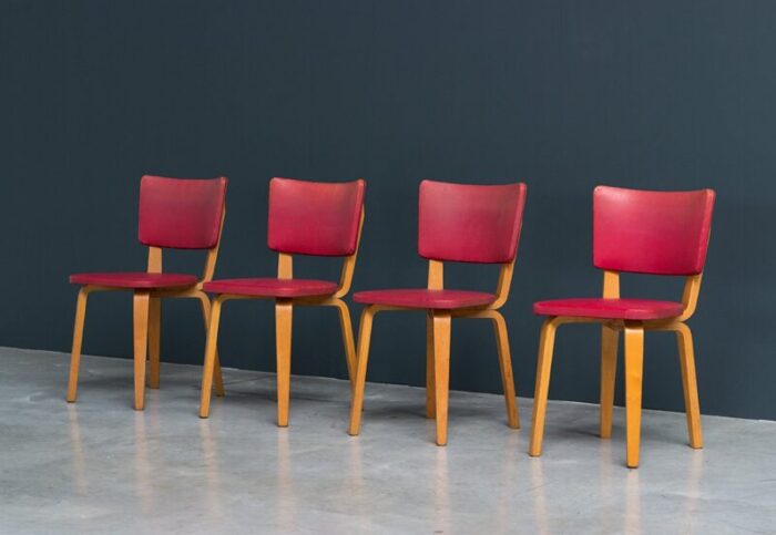 multiplex plywood dining chairs by cor alons for de boer 1949 set of 4 3