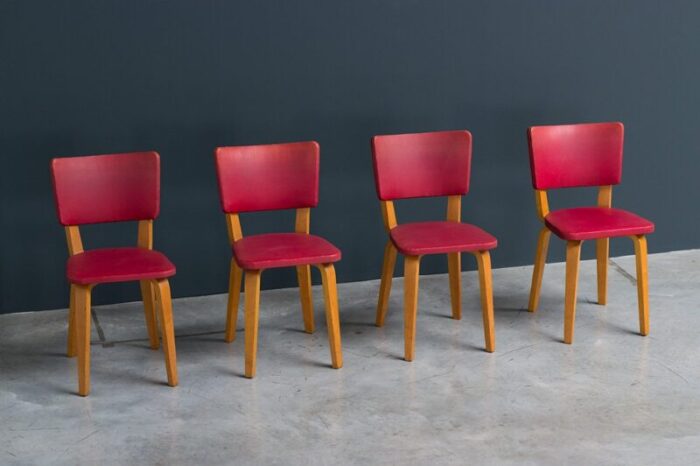 multiplex plywood dining chairs by cor alons for de boer 1949 set of 4 4