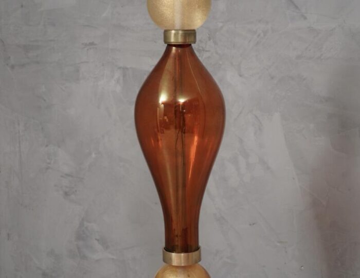 murano amber and gold blown glass table lamp 1980s 7025