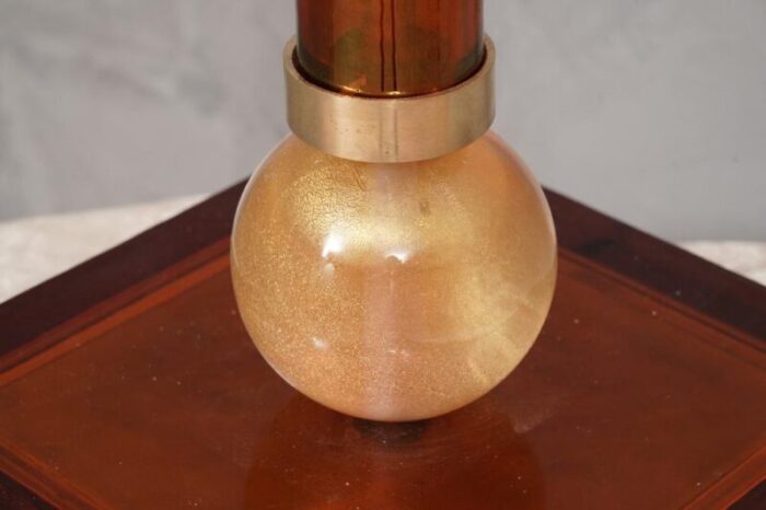 murano amber and gold blown glass table lamp 1980s 7394