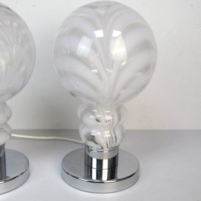 murano glass table lamps 1960s set of 2 1