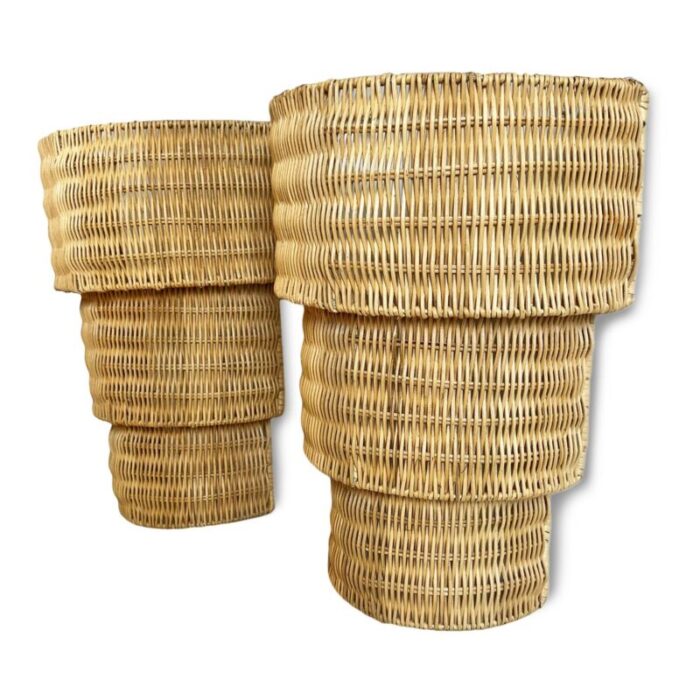 natural wicker stack wall sconce 4