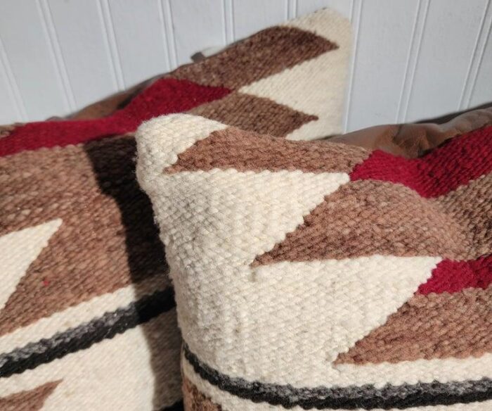 navajo indian weaving saddle blanket pillows pair 2406