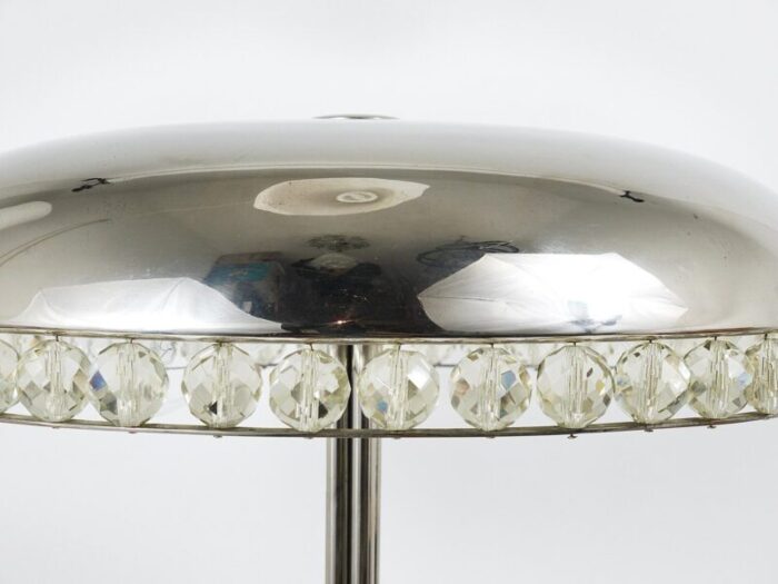 nickel crystal mushroom table lamp from bakalowits soehne austria 1950s 13