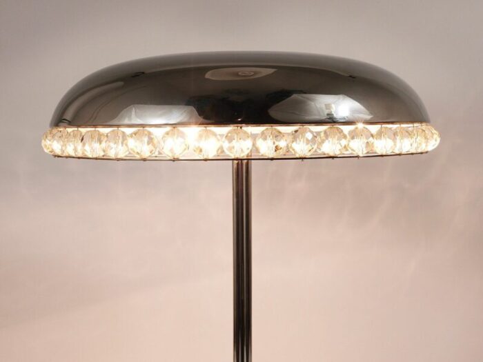 nickel crystal mushroom table lamp from bakalowits soehne austria 1950s 5