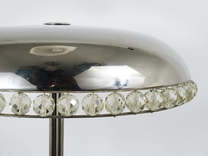 nickel crystal mushroom table lamp from bakalowits soehne austria 1950s 6