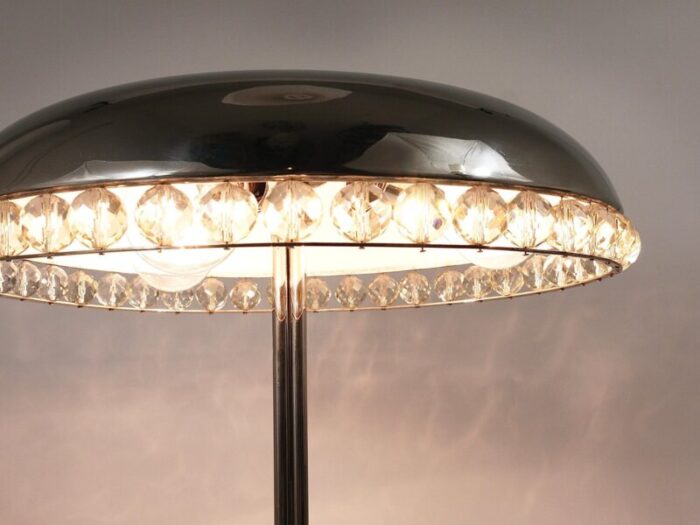 nickel crystal mushroom table lamp from bakalowits soehne austria 1950s 8