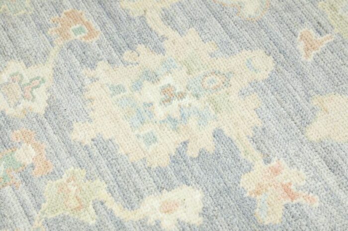 nobel ash gray field multicolor handwoven turkish oushak rug 42 x 55 9294