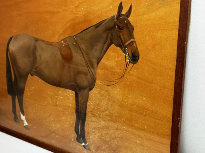 oil painting animal portrait kim mare bay hunter horse by frances mabel hollams dated 1935 3374