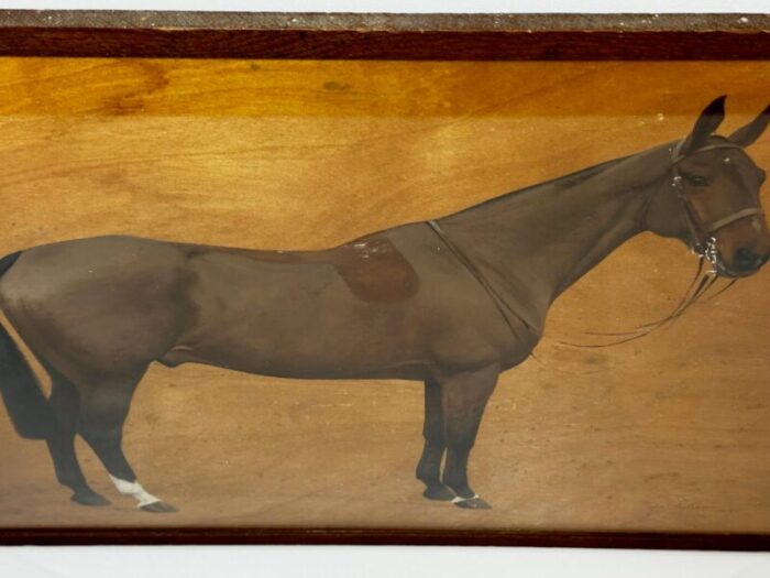 oil painting animal portrait kim mare bay hunter horse by frances mabel hollams dated 1935 4896